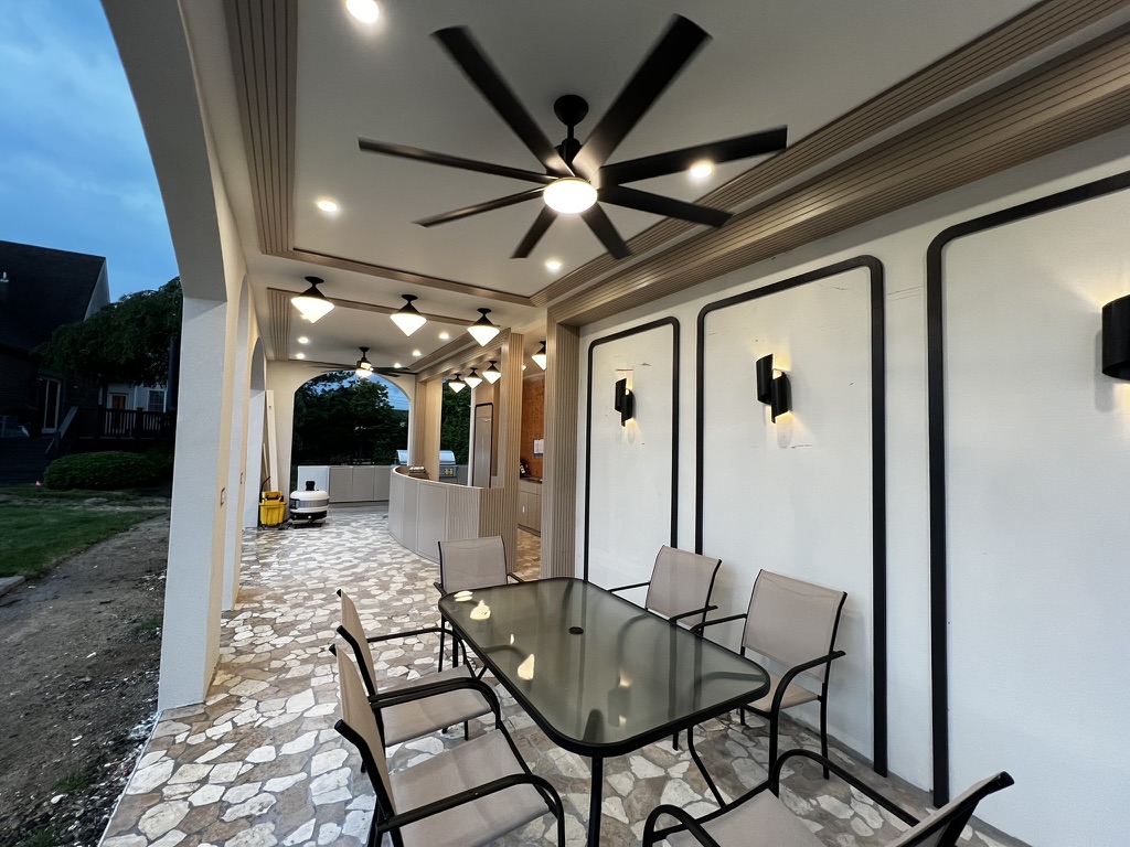 Covered Patio with Custom Lighting